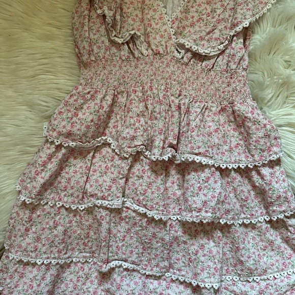 SHOW ME YOUR MUMU Sweet Ruffle Mini Dress In Little Rose Floral - Picture 6 of 8